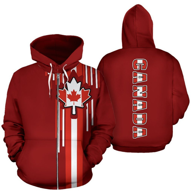Canada Flag 3d Printed Zip Up  - Street Fashion Canada review and price