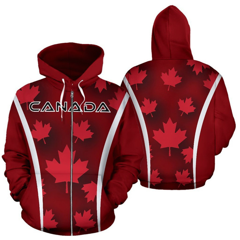 Canada Flag 3d Printed Zip Up  - Street Fashion Canada review and price