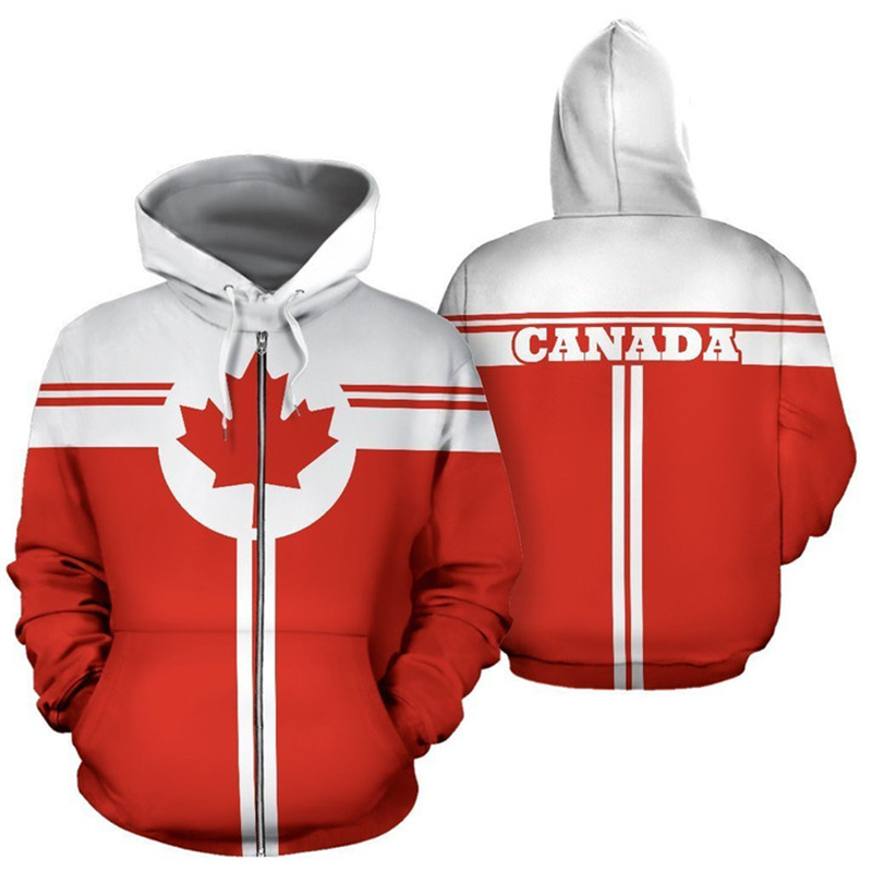 Canada Flag 3d Printed Zip Up  - Street Fashion Canada review and price