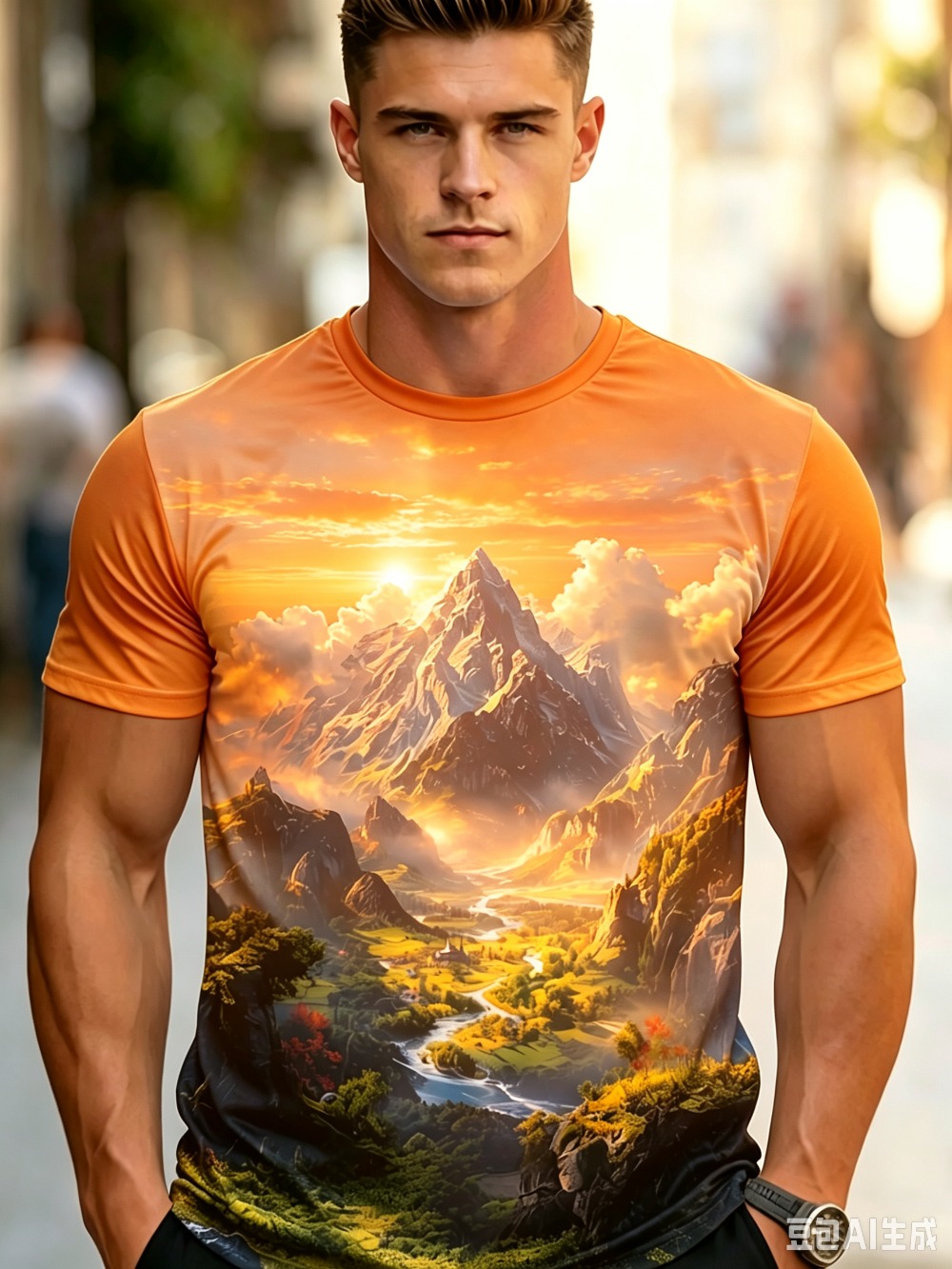 Men Mountain Scenery3D Print S - Street Fashion Y2K review and price